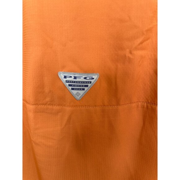 Columbia Mens Orange PFG Shirt XX-Large short sleeve button up polyester collar - Picture 7 of 8